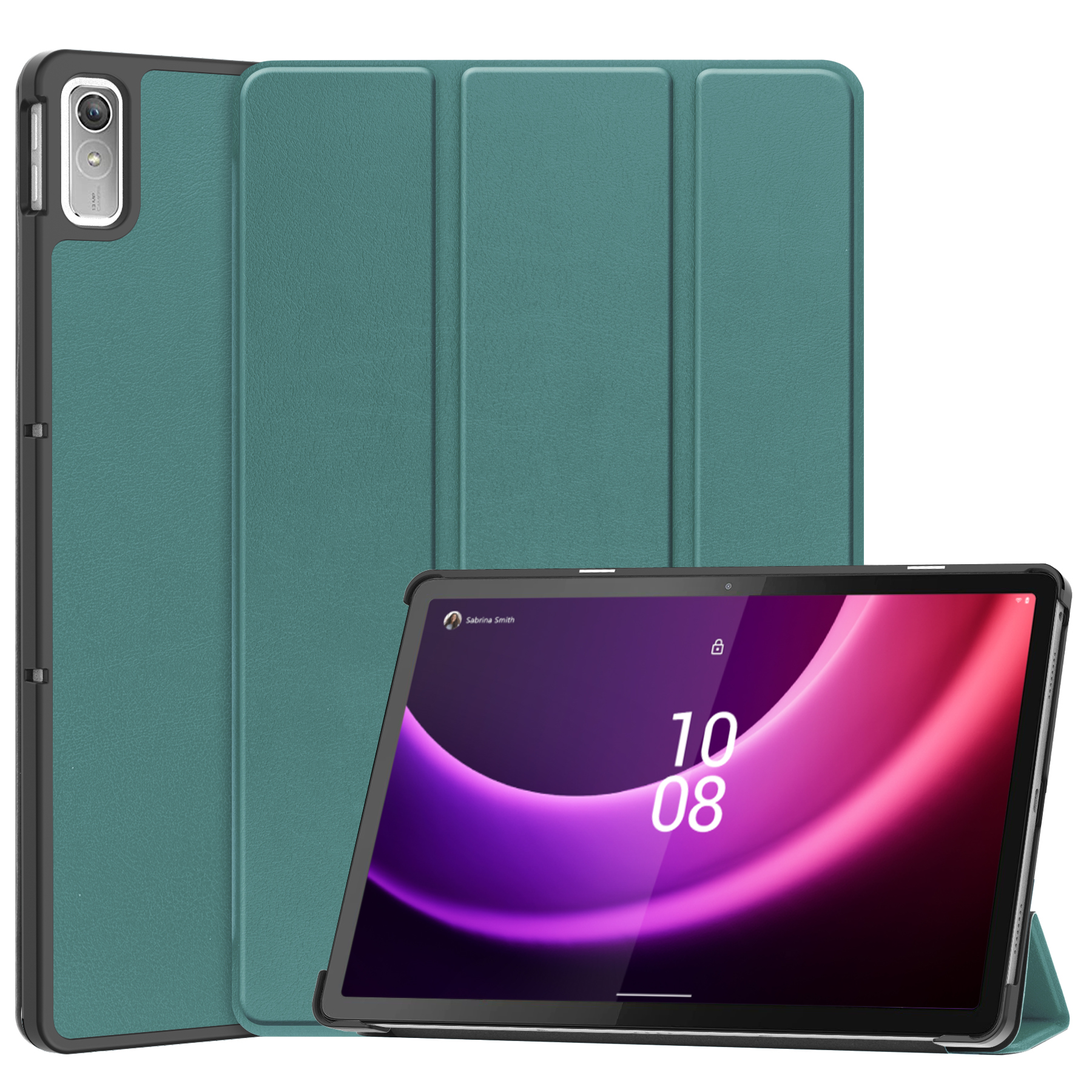 Case2go - Tablet hoes geschikt voor Lenovo Tab P11 - 2de Generatie (2022) - 11.5 inch - Book Case met Auto/Wake Functie - Donker Groen afbeelding