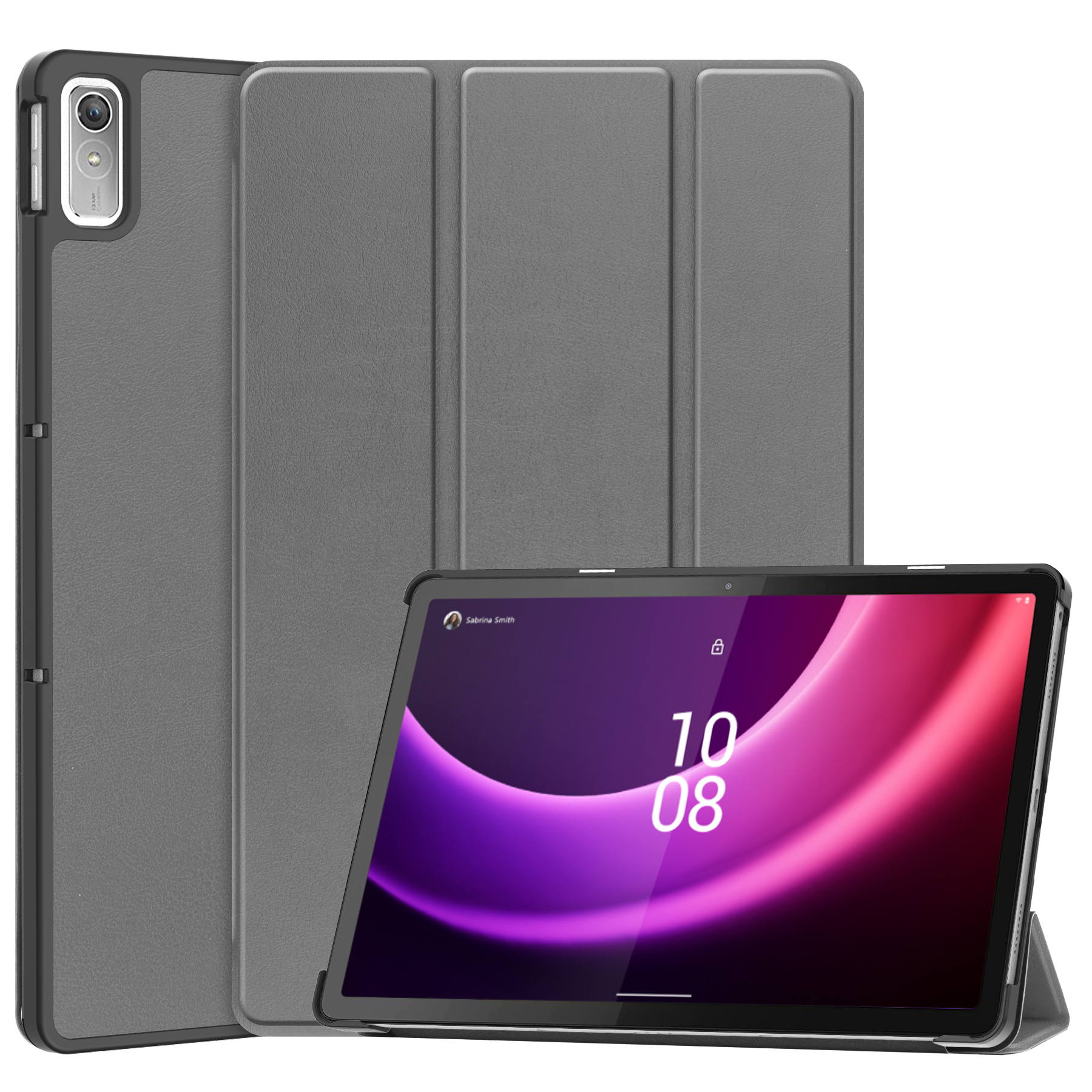 Case2go - Tablet hoes geschikt voor Lenovo Tab P11 - 2de Generatie (2022) - 11.5 inch - Book Case met Auto/Wake Functie - Grijs afbeelding