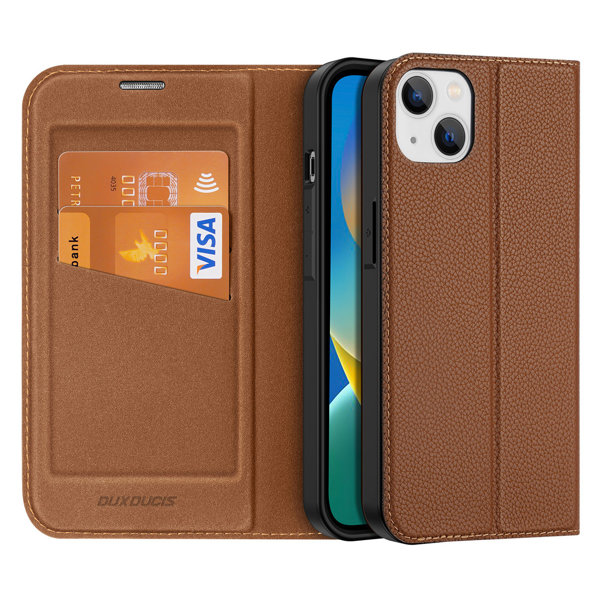 Dux Ducis - Hoes geschikt voor Apple iPhone 14 Plus - Magnetische sluiting - Book Case - Bruin afbeelding