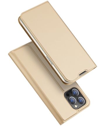 Telefoon Hoesje geschikt voor Apple iPhone 14 Pro Max - Dux Ducis Skin Pro Book Case - Goud afbeelding