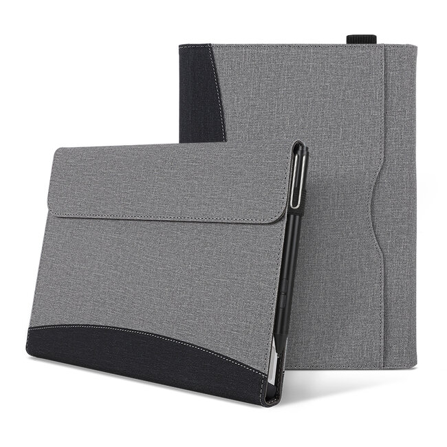 Hoes geschikt voor Microsoft Surface Pro 9 - Wallet book Case - 13 inch - Grijs