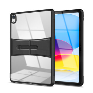 Case2go Tablet Hoes geschikt voor Apple iPad Pro 11 (2022 / 2021 / 2020 / 2018) - Met Standaard en Styluspen Houder - Beschermende Randen - Transparant / Zwart