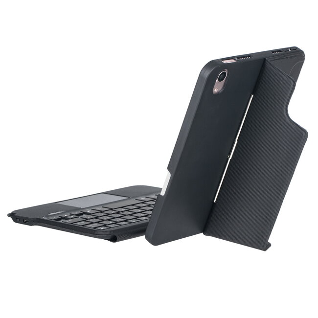 Case2go - Bluetooth Toetsenbord hoes geschikt voor Apple iPad Mini 7 / Mini 6 - Toetsenbordverlichting - Touchpad - QWERTY - Zwart