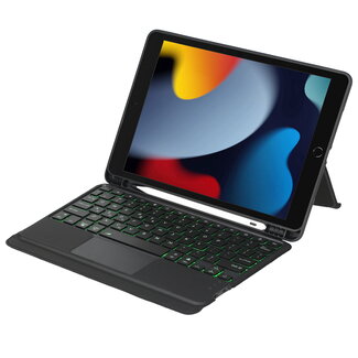 Case2go Case2go - Tablet Toetsenbord hoes geschikt voor iPad 7/8/9 10.2" - iPad Air 3 & iPad Pro 10.5"  - Verlichte Toetsen - Touchpad - Zwart