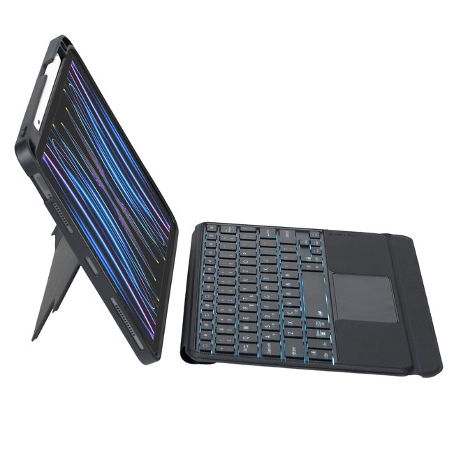 Case2go - Bluetooth Toetsenbord hoes geschikt voor iPad Air 4/5 en iPad Pro 11 (2018/2020/2021/2022) - Zwart