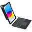 Case2go - Bluetooth Toetsenbord hoes geschikt voor Apple iPad 10 10.9 inch (2022) - Toetsenbordverlichting - QWERTY - Zwart