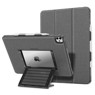 Case2go Tablet hoes geschikt voor Apple iPad Pro 11 (2022 / 2021 / 2020 / 2018) - Book Case met verstelbare standaard - Cover met pencil houder - Grijs