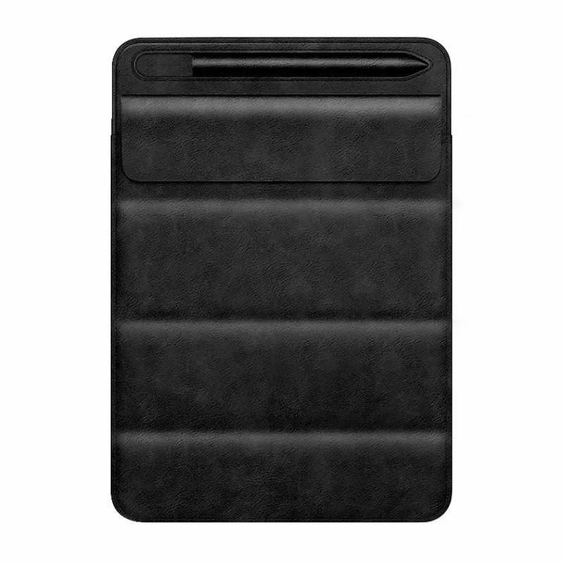 Tablet hoes geschikt voor Apple iPad tot 9 inch - Universele tablet sleeve met pencil houder - Multifunctionele tablet houder - Zwart afbeelding