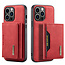 CaseMe - Telefoonhoesje geschikt voor iPhone 14 Pro Max - Back Cover - Met Magnetische Pasjeshouder - Rood