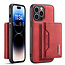 CaseMe - Telefoonhoesje geschikt voor iPhone 14 Pro Max - Back Cover - Met Magnetische Pasjeshouder - Rood