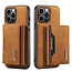CaseMe - Telefoonhoesje geschikt voor iPhone 14 Pro - Back Cover - Met Magnetische Pasjeshouder - Licht Bruin