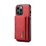 CaseMe - Telefoonhoesje geschikt voor iPhone 14 Pro - Back Cover - Met Magnetische Pasjeshouder - Rood