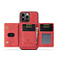 CaseMe - Telefoonhoesje geschikt voor iPhone 14 Pro - Back Cover - Met Magnetische Pasjeshouder - Rood