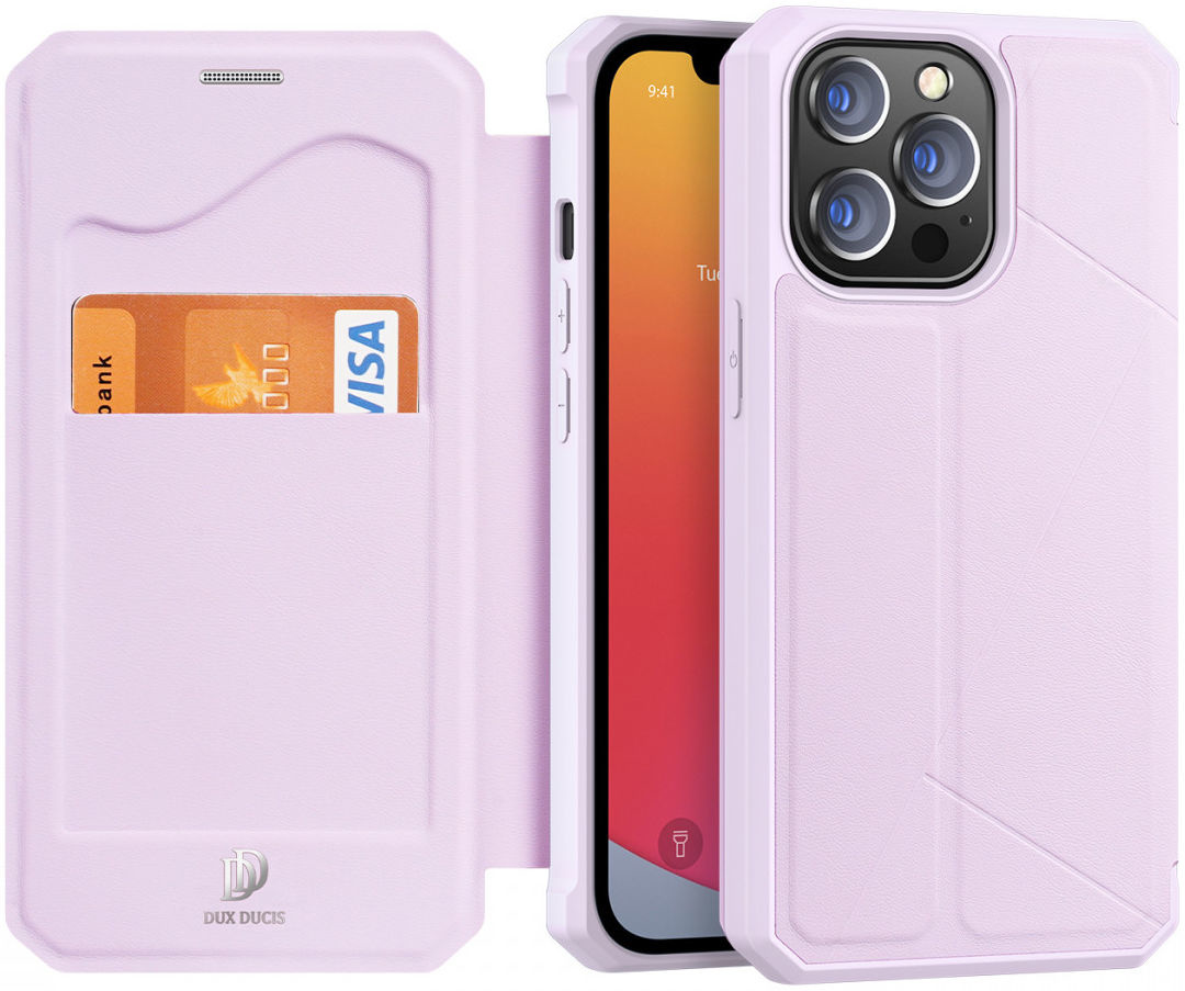 Dux Ducis - Hoesje voor iPhone 13 Pro Max - Skin X Wallet Case - Roze afbeelding
