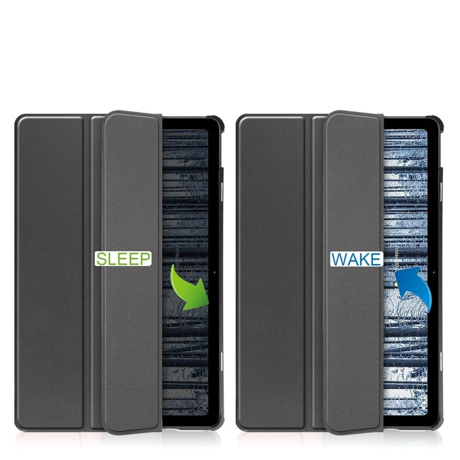 Case2go - Tablet Hoes geschikt voor Nokia T21 (2022) - 10.4 Inch - Tri-Fold Book Case - Met Auto Sleep/Wake functie - Grijs