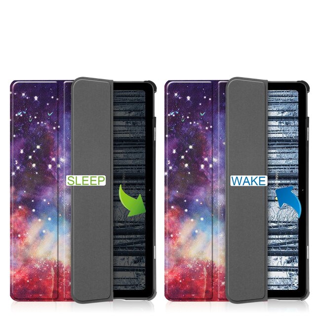 Case2go - Tablet Hoes geschikt voor Nokia T21 (2022) - 10.4 Inch - Tri-Fold Book Case - Met Auto Sleep/Wake functie - Galaxy