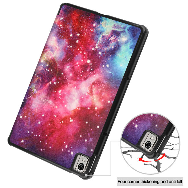 Case2go - Tablet Hoes geschikt voor Nokia T21 (2022) - 10.4 Inch - Tri-Fold Book Case - Met Auto Sleep/Wake functie - Galaxy