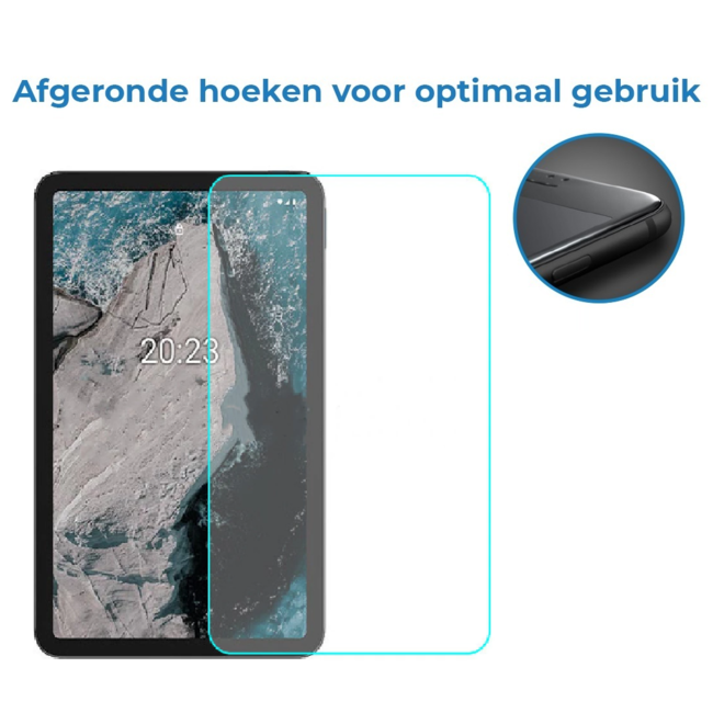 Case2go - Tablet Screenprotector geschikt voor Nokia T21 - Tempered Glass - Case Friendly - Transparant