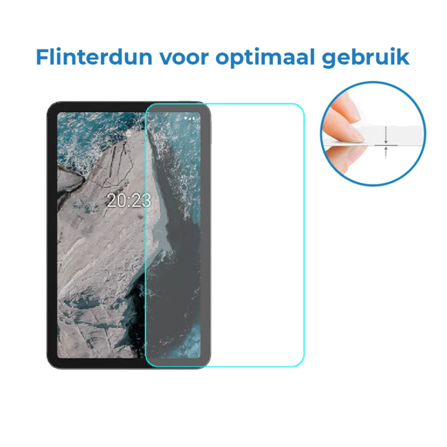 Case2go - Tablet Screenprotector geschikt voor Nokia T21 - Tempered Glass - Case Friendly - Transparant