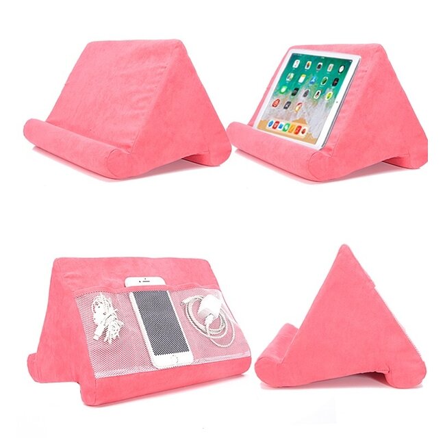 Tablet Houder - Pilow Pad - Tablet kussen - Leeskussen - Ergonomisch design - 3 kijkhoeken - Roze
