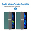Tablethoes met screenprotector geschikt voor Apple iPad 11 (2025) A16 / iPad 10.9 (2022) - a16 hoes 2025 - iPad hoes 2025 - iPad hoes 10e generatie - Auto/Wake Functie - Tri-Fold - Donker Groen