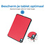 Tablethoes met screenprotector geschikt voor Apple iPad 11 (2025) A16 / iPad 10.9 (2022) - a16 hoes 2025 - iPad hoes 2025 - iPad hoes 10e generatie - Auto/Wake Functie - Tri-Fold - Rood