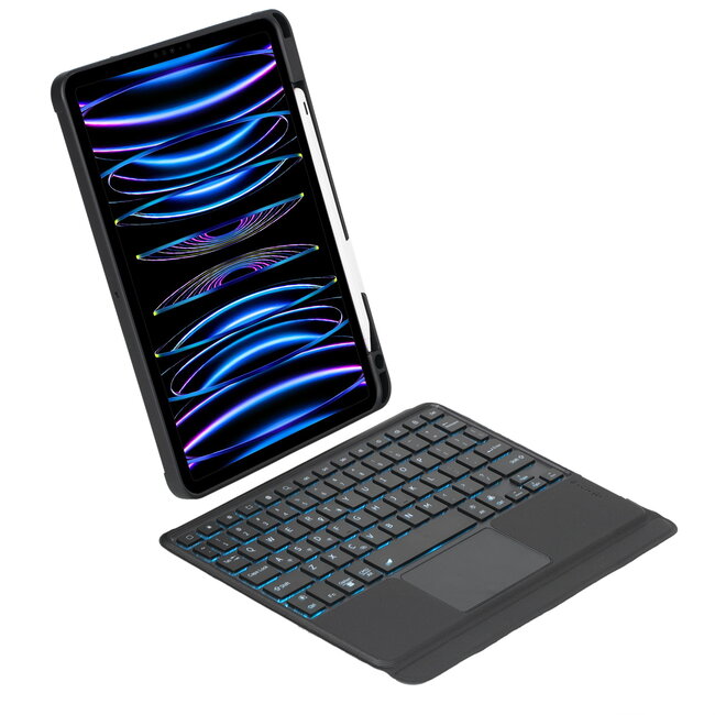 Case2go - Bluetooth Toetsenbord hoes geschikt voor iPad Air 4/5 en iPad Pro 11 (2018/2020/2021/2022) - Zwart
