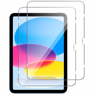 Case2go 2 Pack - Screenprotector geschikt voor Apple iPad 10 (2022) - Tempered Glass - 10.9 inch - Case Friendly - Transparant