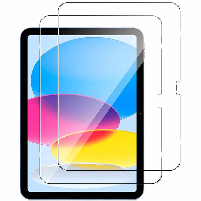 2 Pack - Screenprotector geschikt voor Apple iPad 10 (2022) - Tempered Glass - 10.9 inch - Case Friendly - Transparant