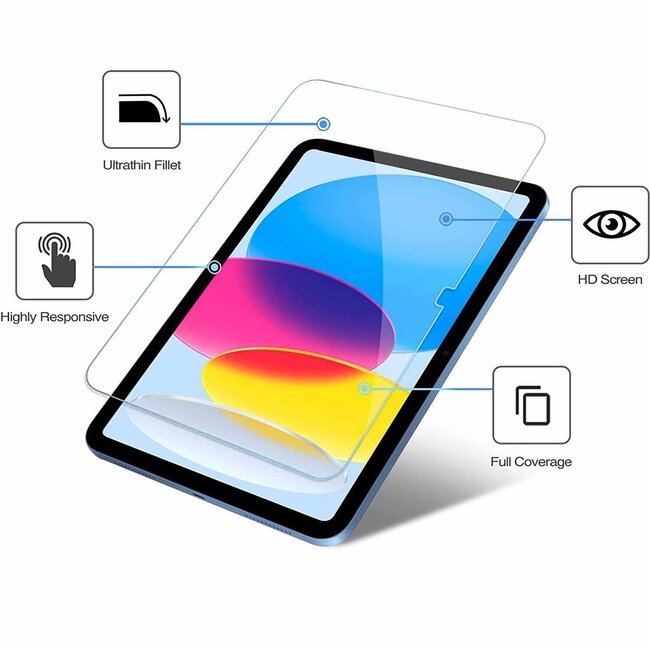 2 Pack - Screenprotector geschikt voor Apple iPad 10 (2022) - Tempered Glass - 10.9 inch - Case Friendly - Transparant