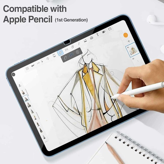 2 Pack - Screenprotector geschikt voor Apple iPad 10 (2022) - Tempered Glass - 10.9 inch - Case Friendly - Transparant