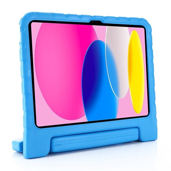 Case2go- Tablet hoes geschikt voor Apple iPad 11 (2025) A16 / Apple iPad 10.9 (2022) - Kinderhoes met handvat - Schokbestendige Kids cover - Blauw