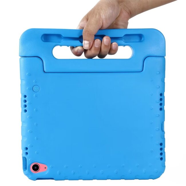 Case2go- Tablet hoes geschikt voor Apple iPad 11 (2025) A16 / Apple iPad 10.9 (2022) - Kinderhoes met handvat - Schokbestendige Kids cover - Blauw
