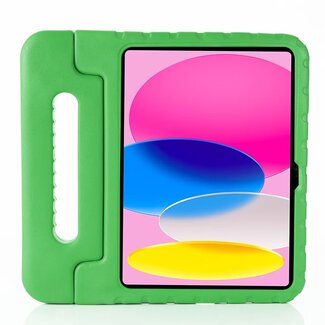 Case2go Case2go- Tablet hoes geschikt voor Apple iPad 10 10.9 (2022) - Kinderhoes met handvat - Schokbestendige Kids cover - Groen