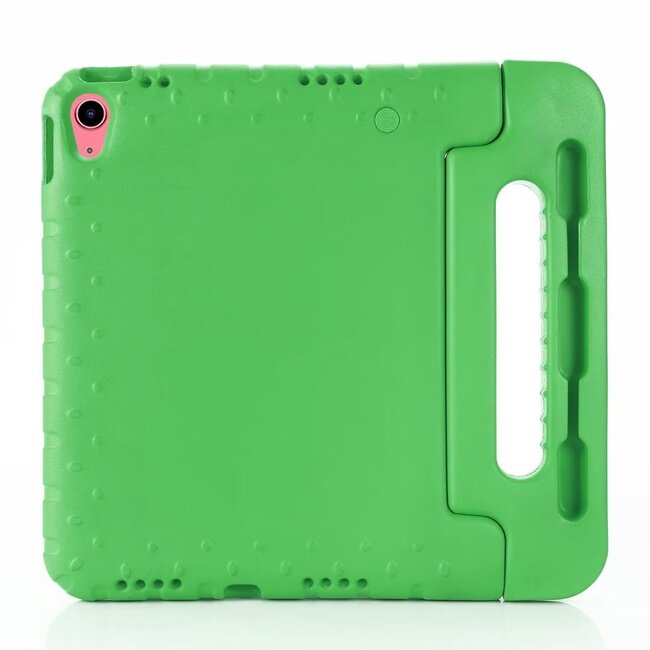 Case2go- Tablet hoes geschikt voor Apple iPad 11 (2025) A16 / Apple iPad 10.9 (2022) - Kinderhoes met handvat - Schokbestendige Kids cover - Groen