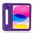 Case2go- Tablet hoes geschikt voor Apple iPad 11 (2025) A16 / Apple iPad 10.9 (2022) - Kinderhoes met handvat - Schokbestendige Kids cover - Paars