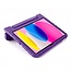 Case2go- Tablet hoes geschikt voor Apple iPad 11 (2025) A16 / Apple iPad 10.9 (2022) - Kinderhoes met handvat - Schokbestendige Kids cover - Paars