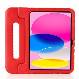 Case2go Case2go- Tablet hoes geschikt voor Apple iPad 10 10.9 (2022) - Kinderhoes met handvat - Schokbestendige Kids cover - Rood