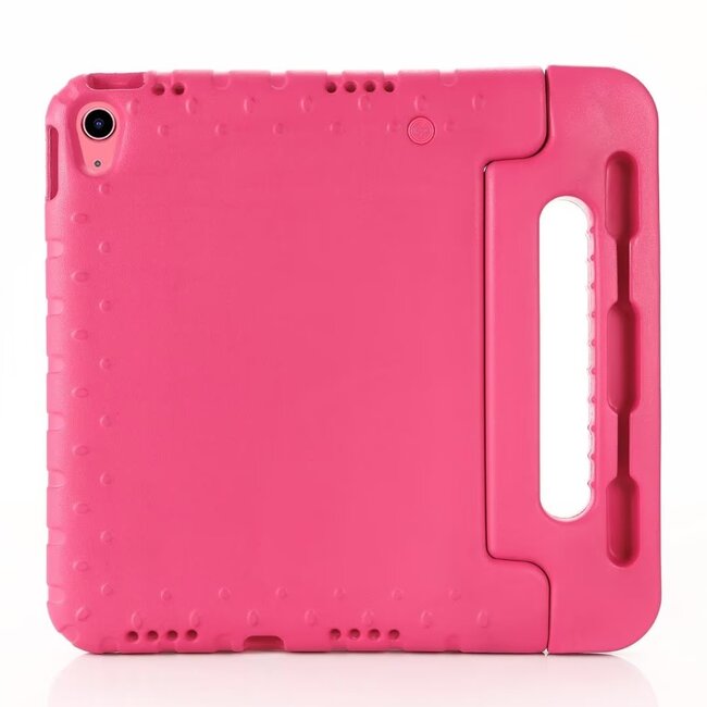 Case2go- Tablet hoes geschikt voor Apple iPad 11 (2025) A16 / Apple iPad 10.9 (2022) - Kinderhoes met handvat - Schokbestendige Kids cover - Roze