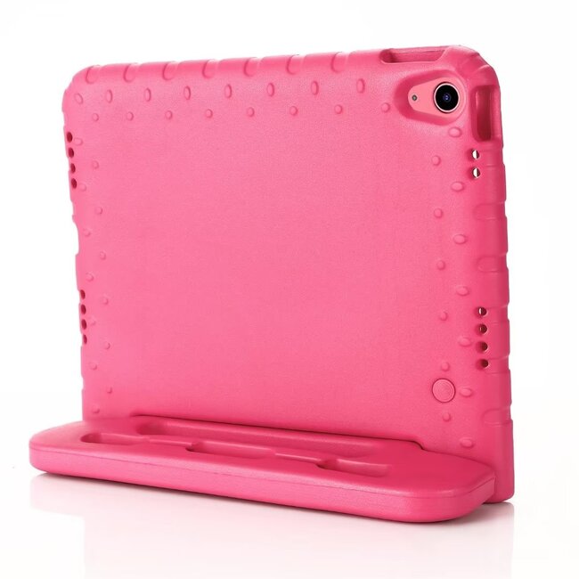 Case2go- Tablet hoes geschikt voor Apple iPad 11 (2025) A16 / Apple iPad 10.9 (2022) - Kinderhoes met handvat - Schokbestendige Kids cover - Roze