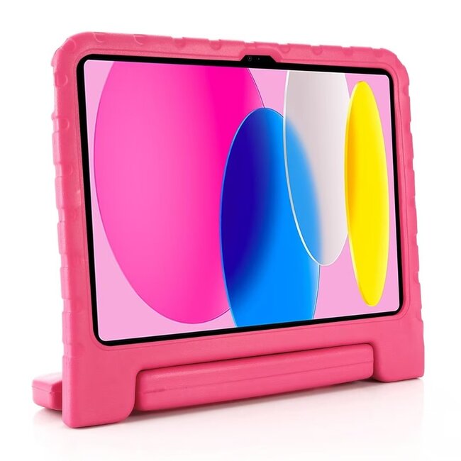 Case2go- Tablet hoes geschikt voor Apple iPad 11 (2025) A16 / Apple iPad 10.9 (2022) - Kinderhoes met handvat - Schokbestendige Kids cover - Roze