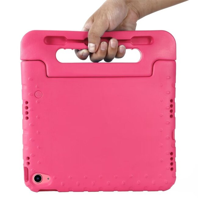 Case2go- Tablet hoes geschikt voor Apple iPad 11 (2025) A16 / Apple iPad 10.9 (2022) - Kinderhoes met handvat - Schokbestendige Kids cover - Roze