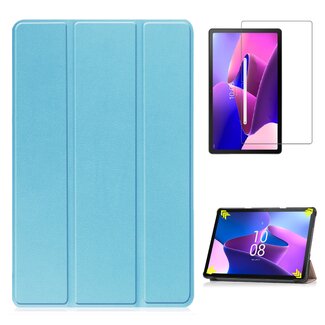 Case2go Case2go - Tablet hoes & Screenprotector geschikt voor Lenovo Tab M10 (3e generatie) (TB328FU, TB328XU) - 10.1 inch - Tri-Fold Book Case met Auto/Wake functie - Licht blauw