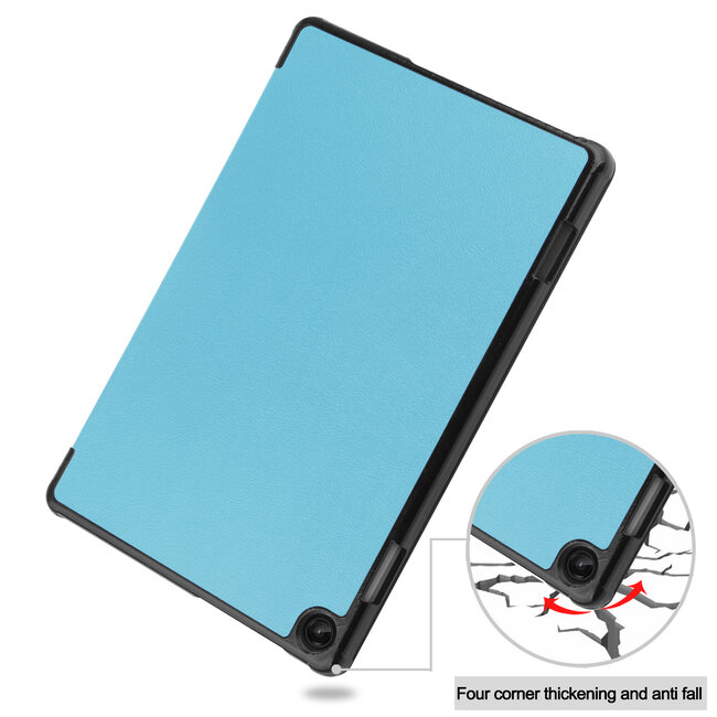 Case2go - Tablet hoes & Screenprotector geschikt voor Lenovo Tab M10 (3e generatie) (TB328FU, TB328XU) - 10.1 inch - Tri-Fold Book Case met Auto/Wake functie - Licht blauw