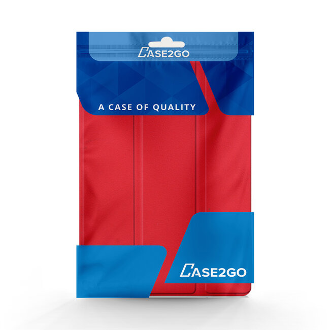 Case2go - Tablet hoes & Screenprotector geschikt voor Lenovo Tab M10 (3e generatie) (TB328FU, TB328XU) - 10.1 inch - Tri-Fold Book Case met Auto/Wake functie - Rood