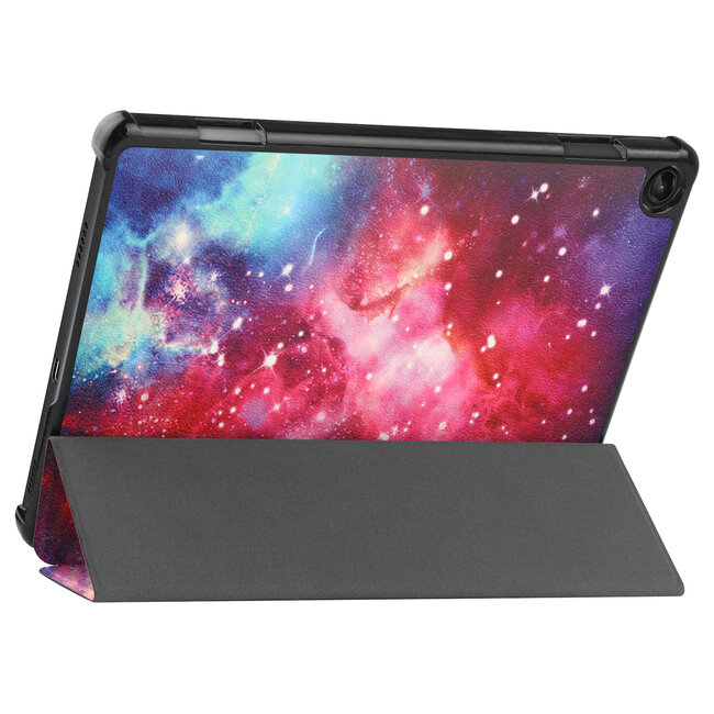 Case2go - Tablet hoes & Screenprotector geschikt voor Lenovo Tab M10 (3e generatie) (TB328FU, TB328XU) - 10.1 inch - Tri-Fold Book Case met Auto/Wake functie - Galaxy