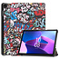 Case2go - Tablet hoes & Screenprotector geschikt voor Lenovo Tab M10 (3e generatie) (TB328FU, TB328XU) - 10.1 inch - Tri-Fold Book Case met Auto/Wake functie - Graffiti