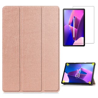 Case2go Case2go - Tablet hoes & Screenprotector geschikt voor Lenovo Tab M10 (3e generatie) (TB328FU, TB328XU) - 10.1 inch - Tri-Fold Book Case met Auto/Wake functie - Rosé-Gold