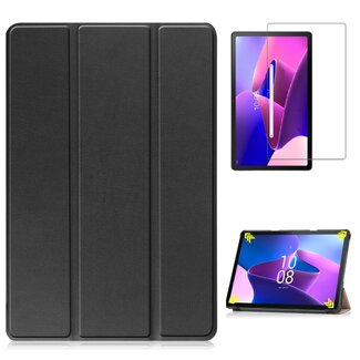 Case2go Case2go - Tablet hoes & Screenprotector geschikt voor Lenovo Tab M10 (3e generatie) (TB328FU, TB328XU) - 10.1 inch - Tri-Fold Book Case met Auto/Wake functie - Zwart