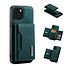 CaseMe - Telefoonhoesje geschikt voor iPhone 13 - Back Cover - Met Magnetische Pasjeshouder - Groen